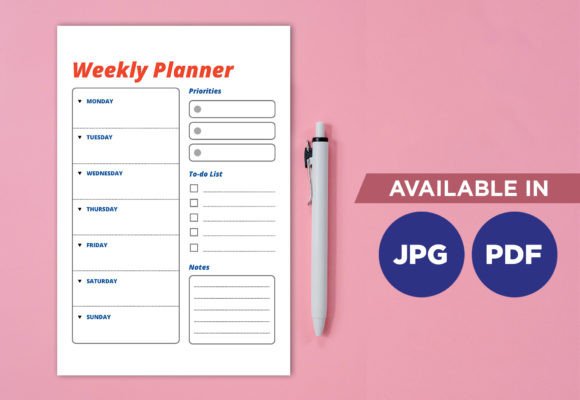 Download Weekly Planner Print Templates - Premium Bundle